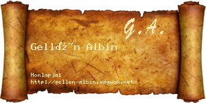 Gellén Albin névjegykártya